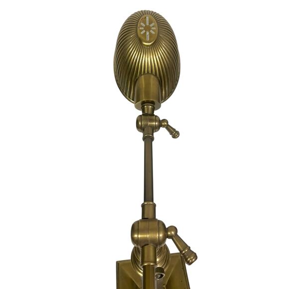 Vintage Ethan Allen Table Task Lamp Brass Ball Joint Adjustable Banker Pharmacy - Picture 12 of 13